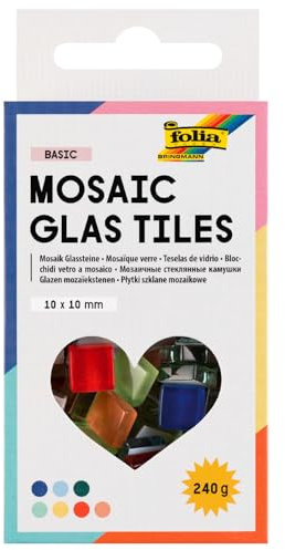 Mosaik-Glassteine Basic, 10x10mm, 300 Stück, ca. 240g, farbig sortiert