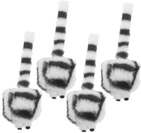 Toyvian 4pcs Interactive Plush Cat Mice Realistic Mouse Design for Engaging Playtime for Home and Pet Stores Stimulate Hunting Instincts