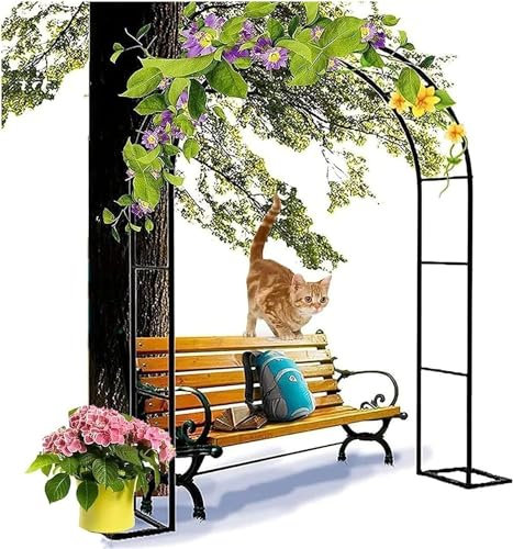Arche de jardin en métal tubulaire robuste pour roses, plantes grimpantes et herbe de la pampa 1,2 m x 2,2 m