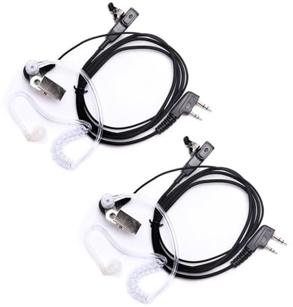 GIONAR 2 auricolari Walkie Talkie per Baofeng 888S UV-5R UV-K5 UV-K6 BF-1802L DM-1701 UV-16 UV-17 UV-18 UV-2/Kenwood KPG27D/Come RT22 RT2, Comunicazione PTT a un tasto (11 50 cm