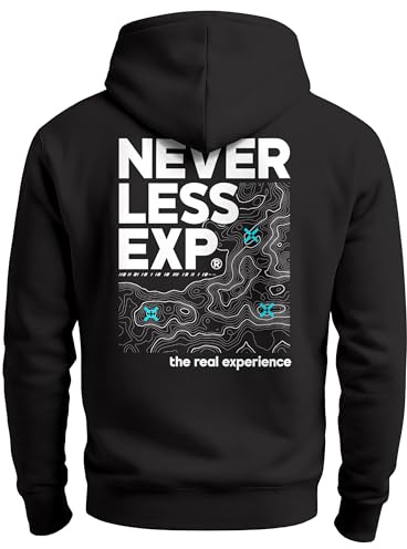 Neverless® Herren Hoodie Backprint Outdoor Expedition Motiv Kapuzen-Pullover Männer Fashion Streetstyle
