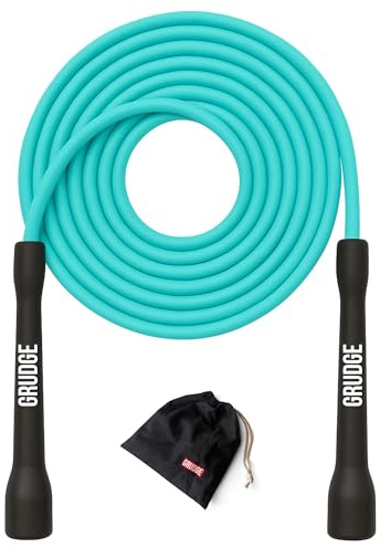 GRUDGE® Corde à Sauter de vitesse Free - Réglable 3m – Poignées ergonomiques incassables – Housse de transport incluse – Enfants & Adultes – CrossFit, Boxe, Cardio, fitness, double dutch