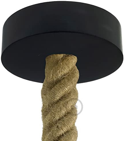 creative cables - Lampenbaldachin Kit aus Holz für 3XL-Seilkabel - BKRL30 - Schwarz