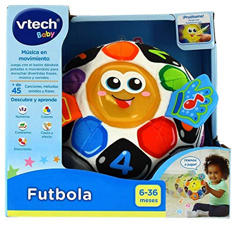 VTech-80-509122, interaktiver Baby-Fußball mit über 45 Melodien, Sounds, Liedern und Sätzen, fördert die sensorische Stimulation, mehrfarbig (3480-509122)