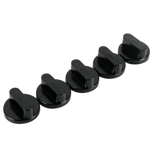 VIFERR Manopola Rotanti Universale, Kit 5 Pezzi Manopole Piano Cottura, Manopole di Ricambio Stufa Manopola Controllo per Cucine Piano Cottura Forno, Nero