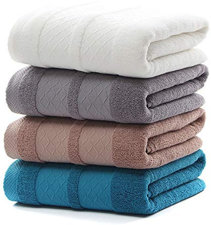 WANGLXST Badetücher 4er-Pack, Baumwolltuch-Set, 70 X 140 cm, Hochabsorbierende Weiche Handtücher in Hotelqualität, Gesichtstücher