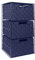 EHC Woven 3 Drawer Storage Unit Cabinet For Bathroom, Bedroom - Navy Blue