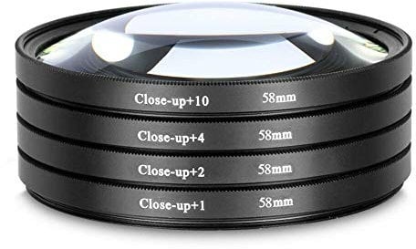 Yangers dslr camera close up macro lens filter kit set (+1,+2,+4,+10 magnification) with storage bag for Canon, Nikon, Sony, Pentax DSLR and Mirrorless cameras (58mm)
