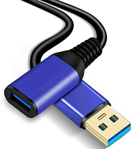 USB 3.0 Extension Lead Cable 2M,Type A Male to Female Extension Cord Alloy shell 5Gbps Data Transfer For USB Flash Drive, Keyboard, Mouse, Oculus VR, Card Reader, Printer(blue)