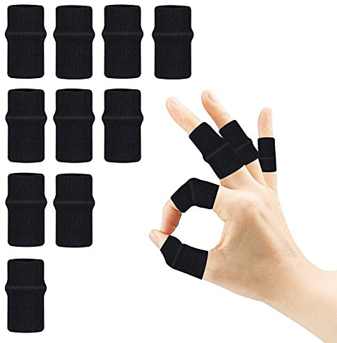 10 Stück Fingerbandage Fingerschutz Fingerlinge Trigger Fingerschiene Schutz Fingerverband Unterstützung Elastische Fingerbandagen Kompressionsschutz Schmerzlinderung Arthritis Sport Fingerbandage