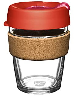 KeepCup Reusable Coffee Cup - Brew Tempered Glass and Natural Cork, M 12oz/340ml - Daybreak