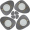 Olrla Platzset Abwaschbar, Abwischbar Lederoptik Tischsets 4er Set, Kunstleder Wasserdicht Platzset, Grau Platzdeckchen für Hause Küche Restaurant Hotel
