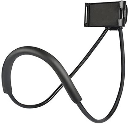 EUROXANTY Soporte Cuello para móvil y Tablet | Rotación 360º | Flexible para Selfie Coche Cama | para Dispositivos móviles hasta 7 | Negro