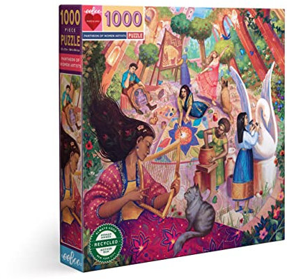 eeBoo: Piece and Love Pantheon of Women Artists Adult 1000 PC Sq Puzzle, Jigsaw Puzzle for Adults and Families, Includes Glossy, Sturdy Pieces and Minimal Puzzle Dust