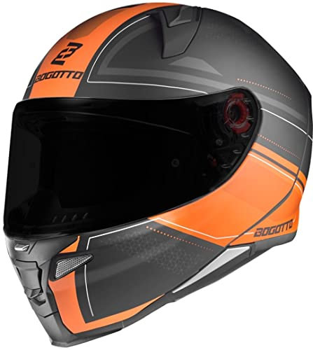 Bogotto FF110 Cinder Helm, schwarz matt/orange, XS