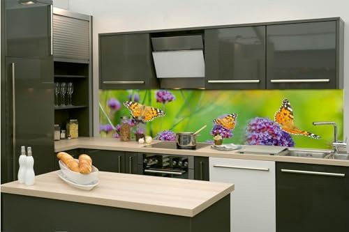 Dimex Küchenrückwand Folie Selbstklebend Schmetterlinge 260 x 60 cm | Klebefolie - Dekofolie - Spritzschutz für Küche | Made in EU
