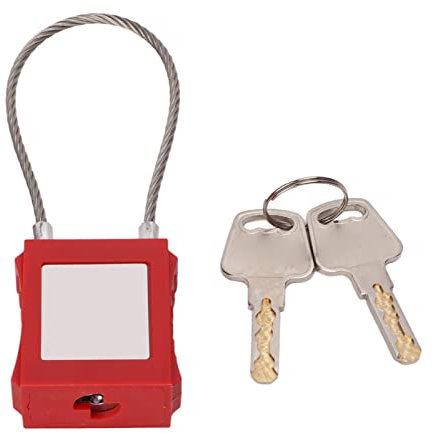 Sonew Lockout Tagout Schloss, 85 mm Bügel Stahlkabelschloss mit 2 Schlüsseln für die Gerätewartung für Elektrische Lockout Tagout Kits (Rot)