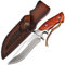 Astylway Couteau d'extérieur lame fixe D2 acier couteau de chasse manche en bois Bush Craft knife fourreau en cuir marron couteau de survie pointu hommes Camping randonnée aventure