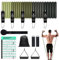 LEBAHAN Ensemble De Bandes De Résistance, 200 LbS, Bande Élastique Fitness, 5 Bandes De Résistance, 2 Poignées, 2 Sangles De Cheville, 1 Ancre De Porte, 1 Sac De Rangement, 1 Guide d'Exercices