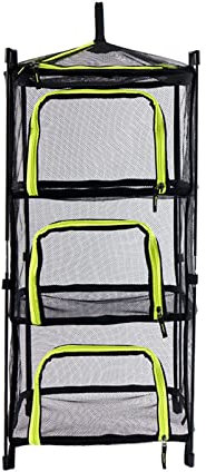 4 Layer Collapsible Mesh Hanging Drying Dry Rack Net Food Dehydrator Receive Storage Bag (Color : Green, Size : 92x39CM)