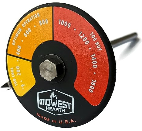 Midwest Hearth Probe Thermometer for Wood Stove with Double Wall Flue Pipe