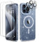 TIESZEN Kompatibel mit iPhone 15 Pro Max Case Glitter Clear, [Kompatibel mit Magsafe], mit 2X Screen Protector 2X Kamera Objektiv Protector, Bling Shockproof Slim Phone Case 6.7 Zoll, Shiny Clear