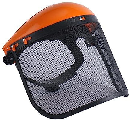 Generic Protezione per visiera per motosega protettiva con acciaio professionale per decespugliatore per motosega, arancia