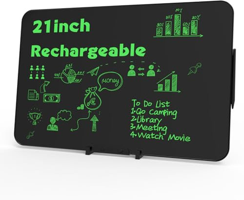 Tableta de escritura LCD transparente de 21 pulgadas, tablero de dibujo inteligente grande recargable para escribir a mano, tablero electrónico de garabatos para adultos