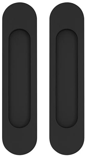2 Pz Maniglie per Porte Scorrevoli, 18cm Maniglia Porta Scorrevole, Nere Maniglie per Mobili, Maniglie per Porte Armadio Camera da Letto Finestre Garage Esterno Interne