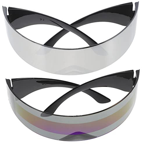 PACKOVE 2St -Brille Sonnenbrille mit flachem Oberteil Tragbare Plastikbrillen leuchtbrillen faschingsbrille neuartige Partybrille kleine Party-Requisite Gläser Zubehör Maske