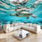 Papier Peint 3D Panoramique Tortue De Mer Océan Intissé Peinture Murale Décor Mural, Pour Salon Chambre Tv Fond Murale Décoration200 X 140 Cm