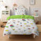 HOMHOMHA Regenbogen Bettwäsche 135x200 Kinder weiche Mikrofaser Bettwäsche Sets ausgestattet mit Steppdecke Abdeckung 135x200cm und Kissenbezug 80x80cm(Grün, 2pcs)