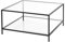 39F FURNITURE DREAM Mesa de Centro Cuadrada de Cristal Templado con 2 estantes escandinavos, Vaso, Negro/Transparente, 80x80x42cm