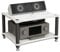 ZIUSFAC 2/3/4-stufiges Audio-Ständer HiFi-Medienständer Multifunktionale-Audioständer Eckregal Record Player Stand Audio-Rack HiFi Regal Audio-Turm Marmorierte Textur(White,2 Tier)