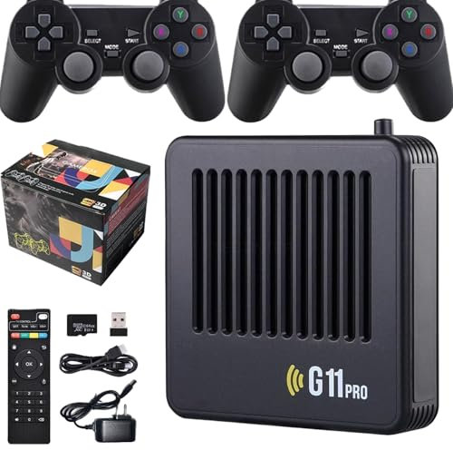 Retrowave G11 Pro Game Box, Retrowave G11 Pro [4K + 256GB] with 2.4G Wireless Dual Controllers, 100,000 Retro Games, Plug & Play Video Games with 2 Wireless Dual Controllers (256g)