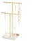 Lolalet Necklace Holder, Jewellery Display Stand with Ceramic Base Tray Jewellery Organizer Tree for Necklaces Bracelets Earrings Rings -White, 2 Tiers
