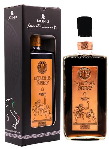 Amaro Milone Nero 70 cl con Astuccio – Amarissimo di Calabria (35% Vol.) – Elegante Idea Regalo per Veri Intenditori – Gusto Intenso, Design Premiato