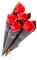 DHWEKU 5 mazzo di rose finte fiori di seta artificiali fiori di rosa finto fiore lunghi steli bouquet fiori finti per decorazioni per organizzare matrimoni centrotavola festa casa(Rosso)