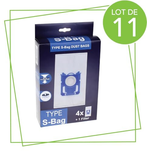 SOS Accessoire Lot de 11 boîtes de 4 sacs TYPE S-BAG pour Aspirateur ELECTROLUX 9001684589