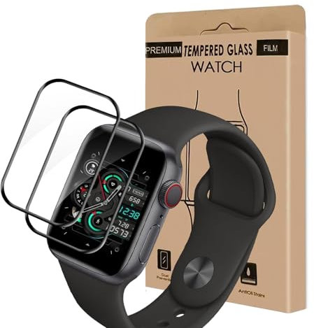 Cable Leader 2 Stück Schutzfolie für Panzerglas für Apple Watch Series 7/8/9(41mm) Folie, Blasenfreie Displayschutz, Anti-Kratzen, HD Hohe Empfindlichkeit iWatch 9 41mm Schutzglas
