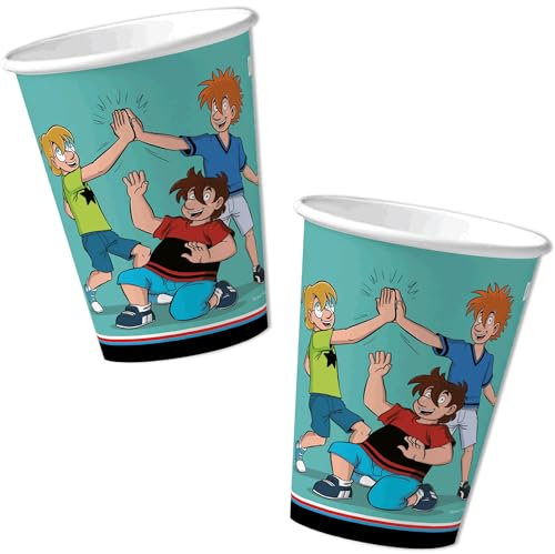 8 Partybecher * DIE DREI ??? KIDS * für Kinderparty und Kindergeburtstag | 3 Fragezeichen Becher Pappbecher Cups Kinder Detektive Party Deko Set