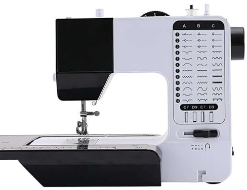 QUSYZD Tragbare Hochleistungs-Stickmaschine, multifunktionale Industrienähmaschine mit 38 integrierten Stichen, Verlängerungstisch,