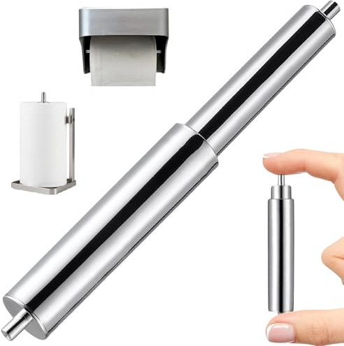 Gadpiparty Toilet Paper Holder Replacement Rod Retractable Toilet Paper Roller Spindle Holder Insert Accessory Metal Bathroom Hardware for Home Hotel Use