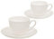 Buchensee Kaffeetassen, Teetassen Set aus Fine Bone China Porzellan. 2 Kaffeetassen je 210ml und 2 Unterteller in weiß
