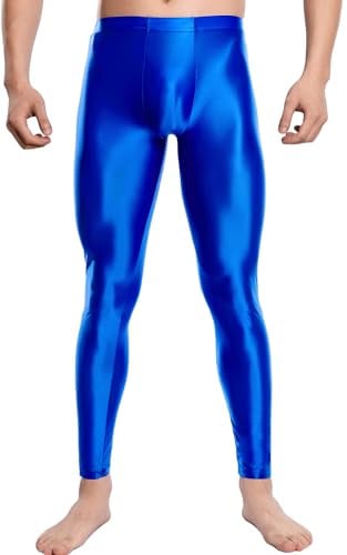 FEOYA Herren Leggings Glossy Strumpfhosen Ölig Glanz Tights Sport Hose Übergröße Yoga Unterhose M L XL XXL
