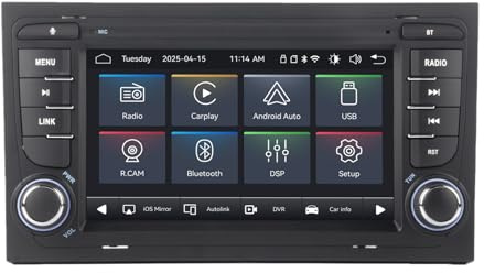 MAVYULQEF es Compatible con Linux Radio Audi A4 S4 RS4 B6 B7 2002-2008 CarPlay/Android Auto Inalámbrico/Bluetooth/FM/Am/RDS/USB
