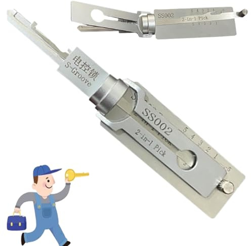 Schlosshüter,Schlossöffnungswerkzeug,schlüsseldecoder 2 In 1,Schlossknacker Werkzeug,Master Key Decoder,ss001 Pro,SS002,sc1 Edelstahl Schlüssel Decoder,auto Lock Pick,stainless Steel Master Key Decode