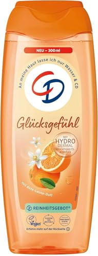 CD Dusche 'Glücksgefühl' | Belebendes Duschgel mit Gute-Laune-Duft | Mit Hydro-Dermal-Komplex | Für empfindliche Haut | ohne Mikroplastik & vegan | 300ml (Packung mit 5)