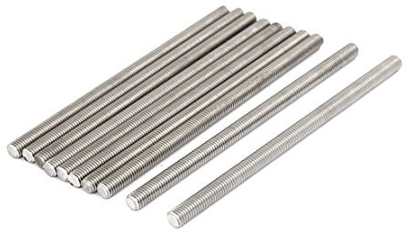 sourcing map 10 Stück Gewindestangen M8x150mm Edelstahl 304 Gewindestift Metrischem Vollgewinde Bar Gewindestäbe für Befestigung CNC-Werkzeugmaschinen 3D-Drucker Industrie Geräte