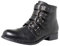 Fitters Footwear That Fits Damen Stiefelette Tamara Lederimitat Bikerboot mit Nieten und Schnallen Übergröße (43 EU, schwarz)